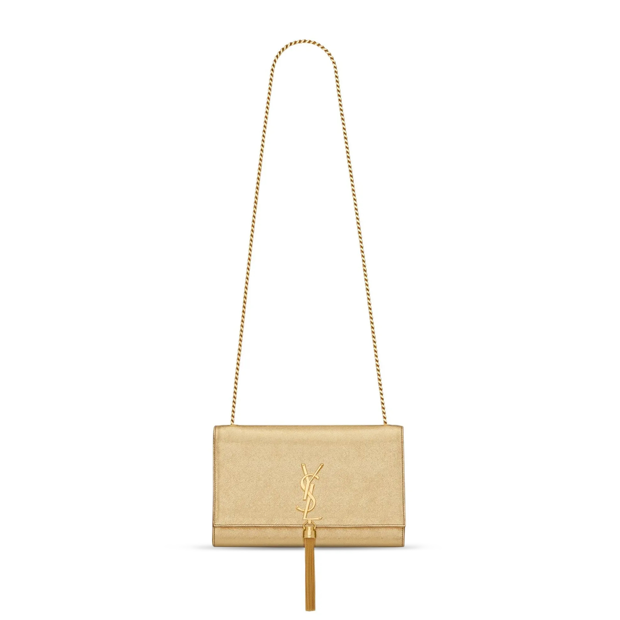 YSL METALLIC CALFSKIN KATE MONOGRAM TASSEL CHAIN WALLET 354119DUZ0J8030 (24*15*7cm)